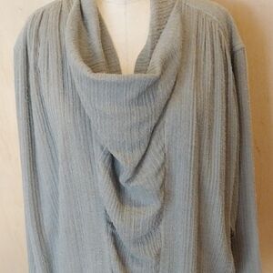 Issey Miyake Greenish Vintage P/O Top In Textured Linen/Rayon/Poly Size Medium